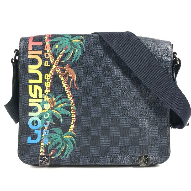 Louis Vuitton Shoulder Bag District PM N50005 Damier Cobalt Canvas Navy