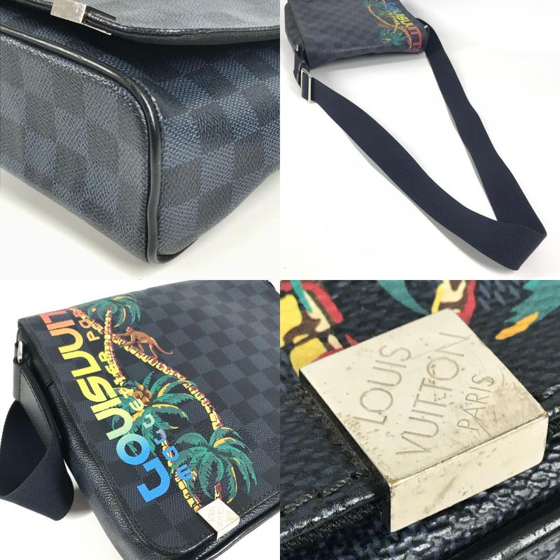 Louis Vuitton Shoulder Bag District PM N50005 Damier Cobalt Canvas Navy
