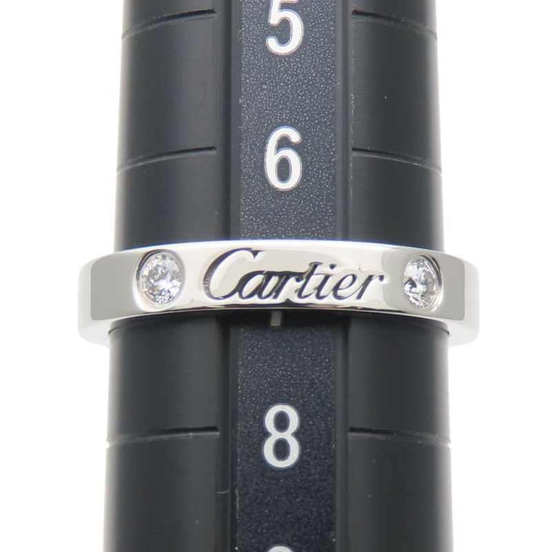 Cartier Ring - 47 Engraved Pt950 Diamonds Approx 4.4g Platinum 2PD Jewelry