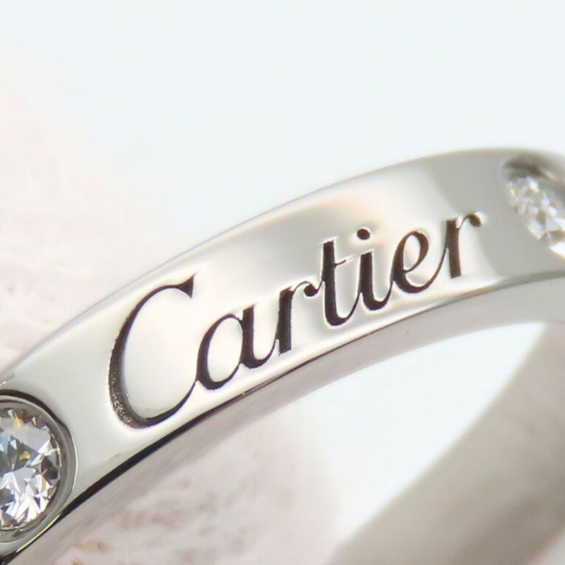 Cartier Ring - 47 Engraved Pt950 Diamonds Approx 4.4g Platinum 2PD Jewelry