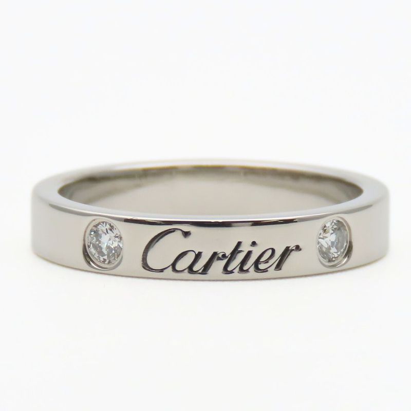 Cartier Ring - 47 Engraved Pt950 Diamonds Approx 4.4g Platinum 2PD Jewelry