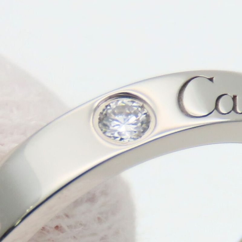 Cartier Ring - 47 Engraved Pt950 Diamonds Approx 4.4g Platinum 2PD Jewelry