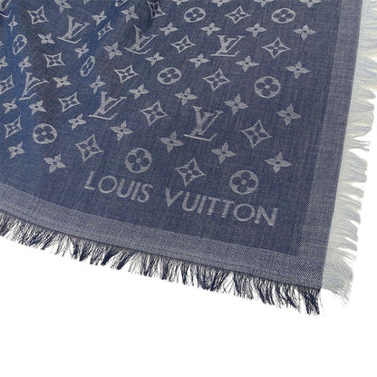 Louis Vuitton Stole Men's Branded Cotton Stole Monogram Essential Blue M71618