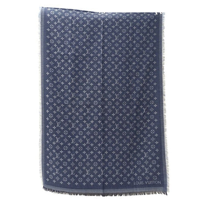 Louis Vuitton Stole Men's Branded Cotton Stole Monogram Essential Blue M71618