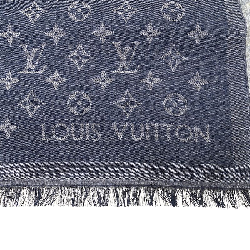 Louis Vuitton Stole Men's Branded Cotton Stole Monogram Essential Blue M71618