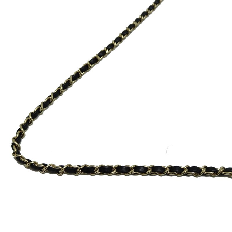 Chanel Shoulder Logo Plate Chain Lambskin Black Bag