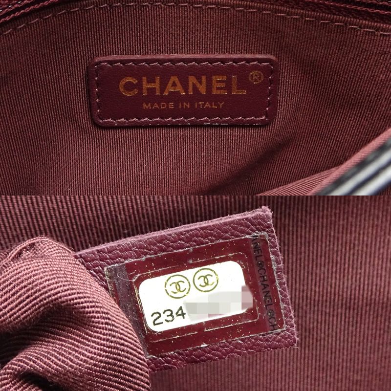 Chanel Shoulder Logo Plate Chain Lambskin Black Bag