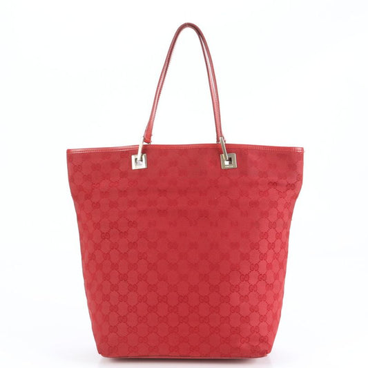 Gucci GG Canvas Leather Tote Bag Shoulder Hand 002-1098 Silver Hardware Women's