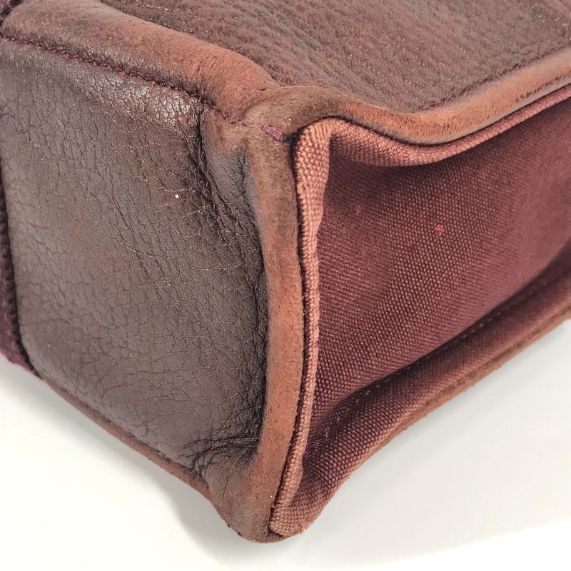 Hermes Handbag Fourre Tout PM Fourre Tout PM Leather / Canvas Wine Red