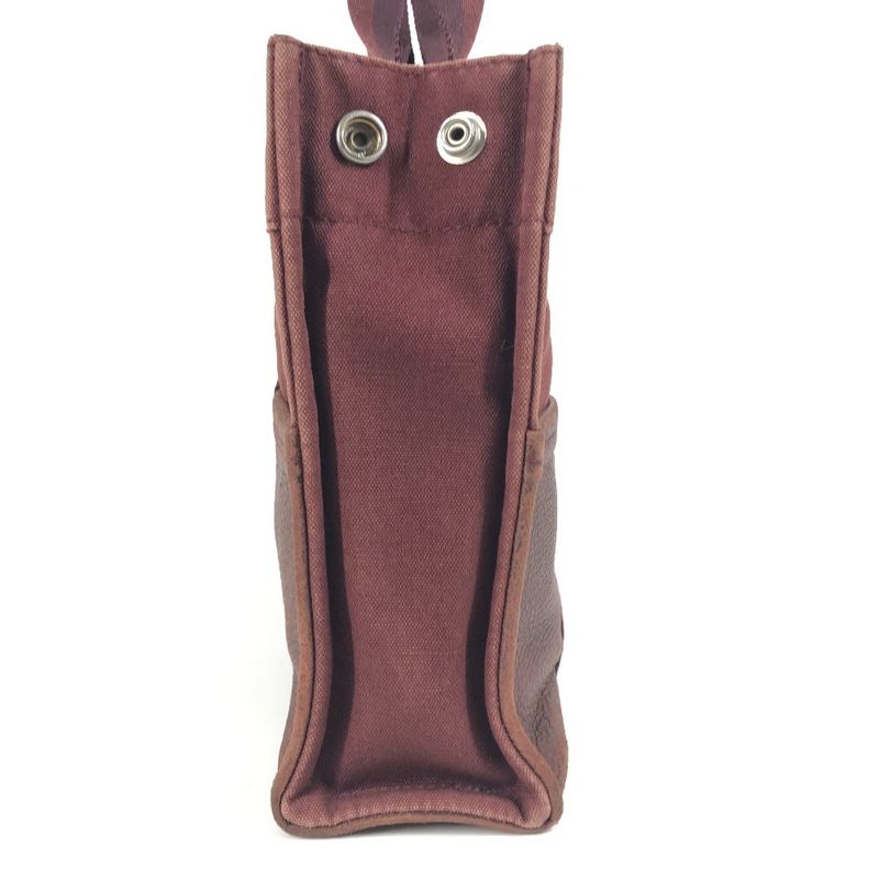 Hermes Handbag Fourre Tout PM Fourre Tout PM Leather / Canvas Wine Red