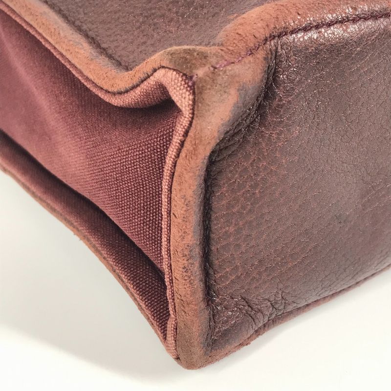 Hermes Handbag Fourre Tout PM Fourre Tout PM Leather / Canvas Wine Red
