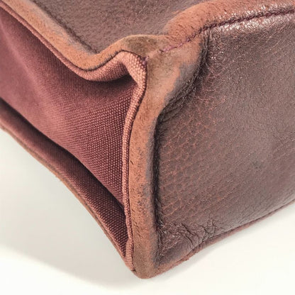 Hermes Handbag Fourre Tout PM Fourre Tout PM Leather / Canvas Wine Red