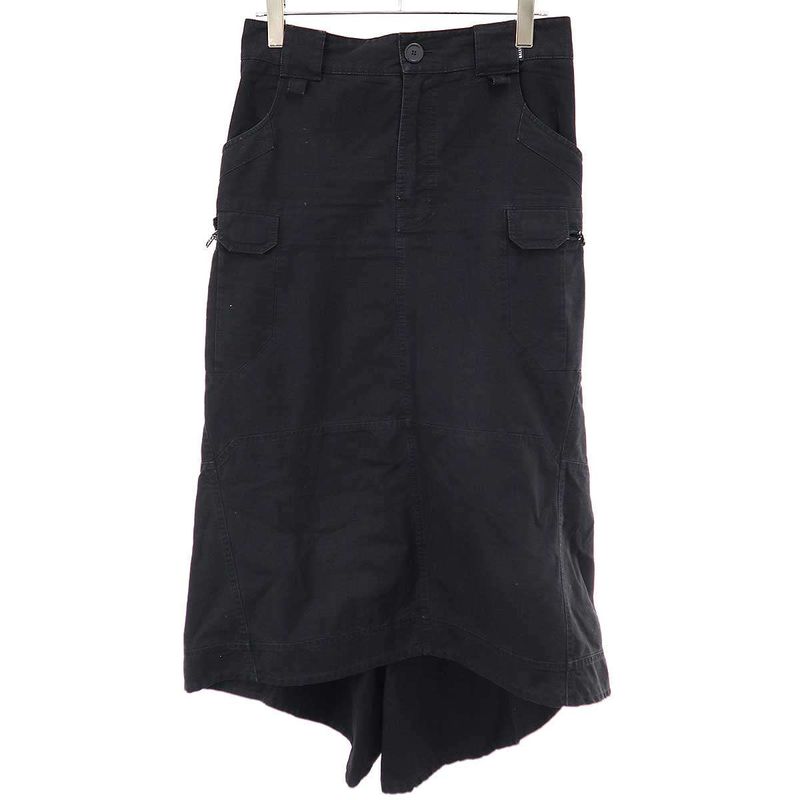Balenciaga Ripstop Cargo Skirt 642176 Black 40