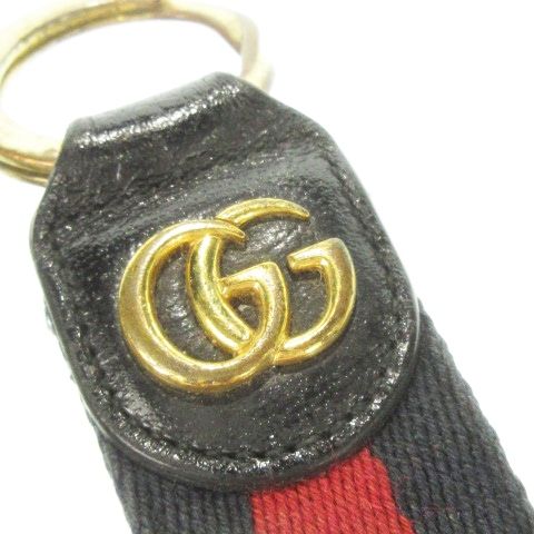 Gucci Ophidia Key Ring Key Holder GG Marmont Sherry Line Engraved Canvas