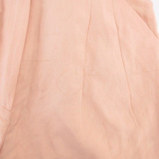 Chanel Shorts Coco Mark Gold Coco Button Silk Linen Blend Pink 34 XS AE - GY18