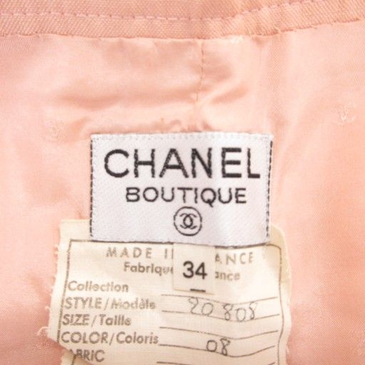 Chanel Shorts Coco Mark Gold Coco Button Silk Linen Blend Pink 34 XS AE - GY18