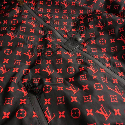 Louis Vuitton 20AW Monogram Nylon Hooded Blouson Jacket 38 Black Red Black