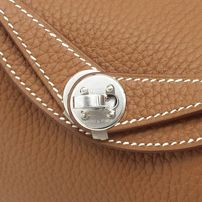 Hermes Shoulder Bag Lindy Mini 20 Taurillon Clemence Gold Silver Hardware Never