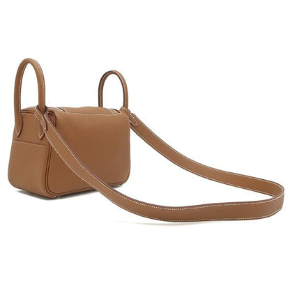Hermes Shoulder Bag Lindy Mini 20 Taurillon Clemence Gold Silver Hardware Never