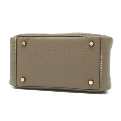 Hermes Shoulder Bag Lindy Mini 20 Taurillon Clemence Etoupe Gold Hardware