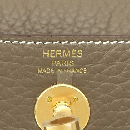 Hermes Shoulder Bag Lindy Mini 20 Taurillon Clemence Etoupe Gold Hardware