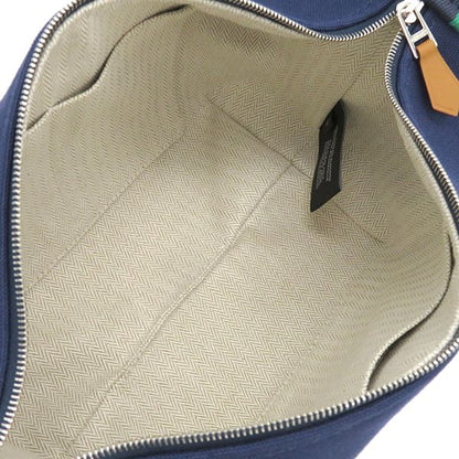 Hermes Pouch Brid a Black PM Toile Ash Marine Silver Hardware Never Used Navy