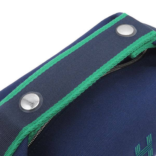 Hermes Pouch Brid a Black PM Toile Ash Marine Silver Hardware Never Used Navy