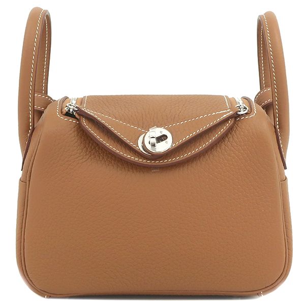 Hermes Shoulder Bag Lindy Mini 20 Taurillon Clemence Gold Silver Hardware Never