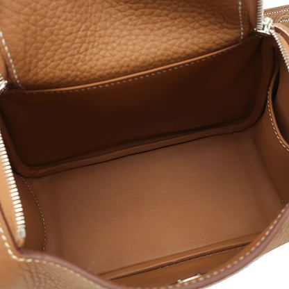 Hermes Shoulder Bag Lindy Mini 20 Taurillon Clemence Gold Silver Hardware Never