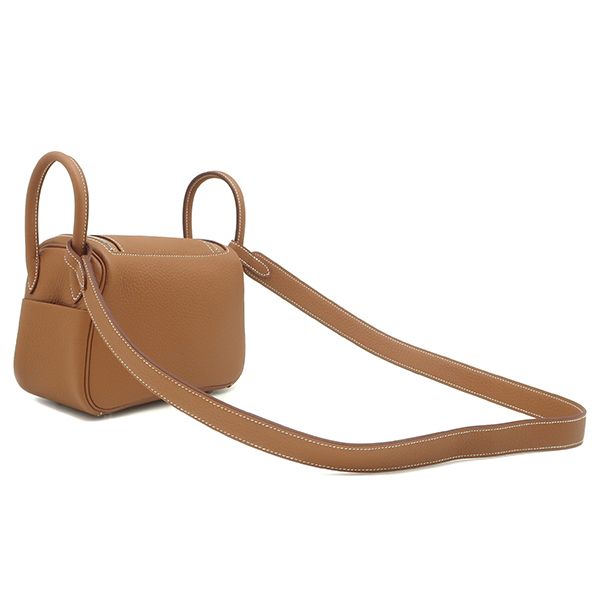 Hermes Shoulder Bag Lindy Mini 20 Taurillon Clemence Gold Silver Hardware Never