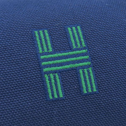 Hermes Pouch Brid a Black PM Toile Ash Marine Silver Hardware Never Used Navy