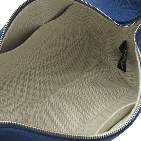 Hermes Pouch Brid a Black PM Toile Ash Marine Silver Hardware Never Used Navy