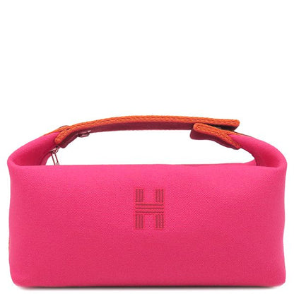 Hermes Pouch Brid a Black PM Toile Ash Hibiscus Silver Hardware Never Used