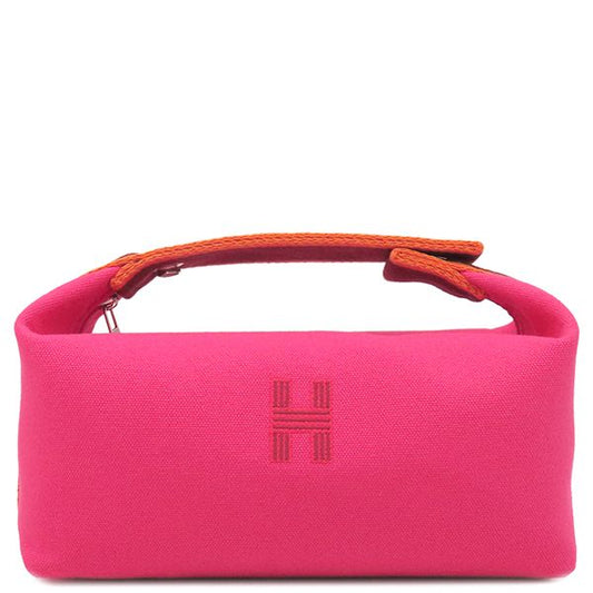 Hermes Pouch Brid a Black PM Toile Ash Hibiscus Silver Hardware Never Used