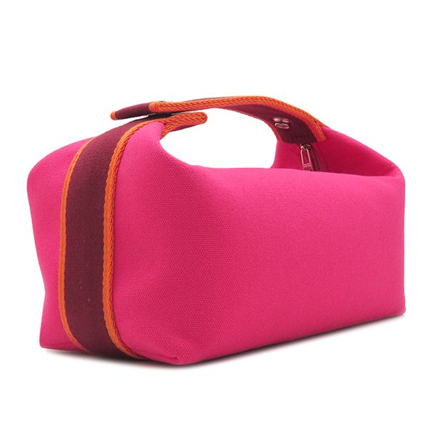 Hermes Pouch Brid a Black PM Toile Ash Hibiscus Silver Hardware Never Used