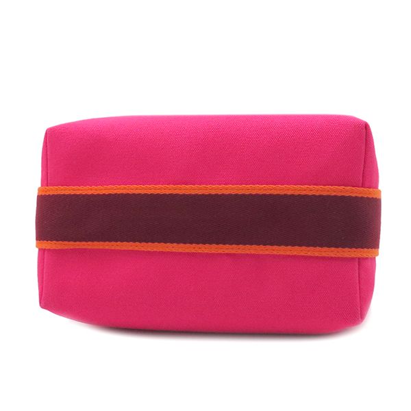 Hermes Pouch Brid a Black PM Toile Ash Hibiscus Silver Hardware Never Used