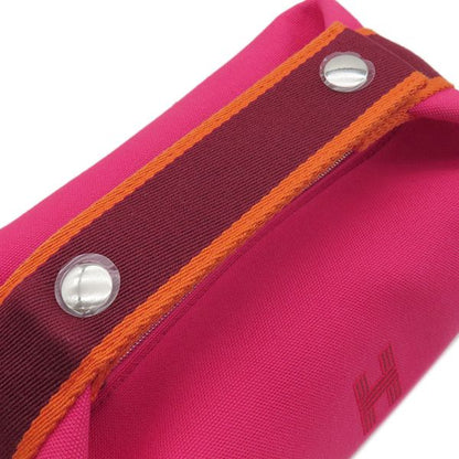 Hermes Pouch Brid a Black PM Toile Ash Hibiscus Silver Hardware Never Used