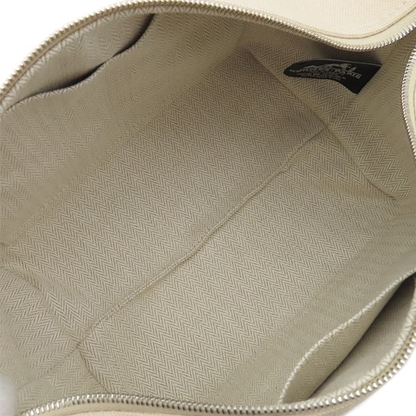 Hermes Pouch Brid a Black PM Toile Ash Natural Silver Hardware Handbag Vanity