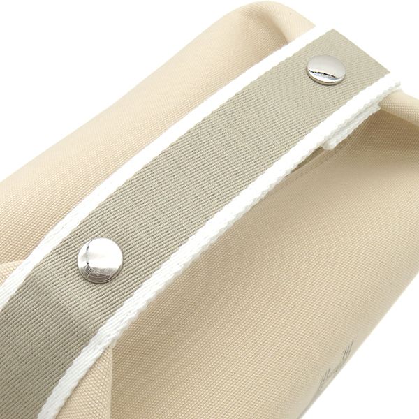 Hermes Pouch Brid a Black PM Toile Ash Natural Silver Hardware Handbag Vanity