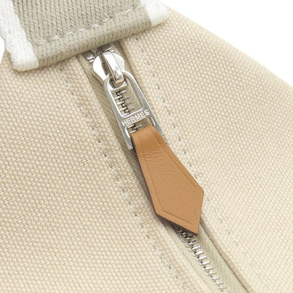 Hermes Pouch Brid a Black PM Toile Ash Natural Silver Hardware Handbag Vanity