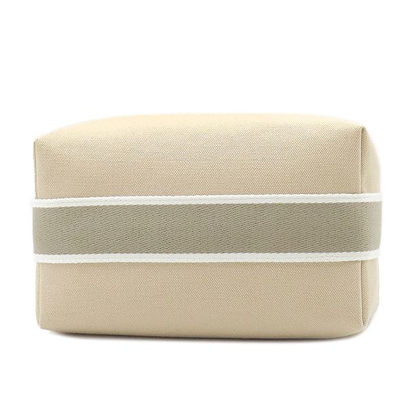 Hermes Pouch Brid a Black PM Toile Ash Natural Silver Hardware Handbag Vanity