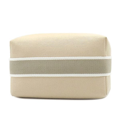 Hermes Pouch Brid a Black PM Toile Ash Natural Silver Hardware Handbag Vanity