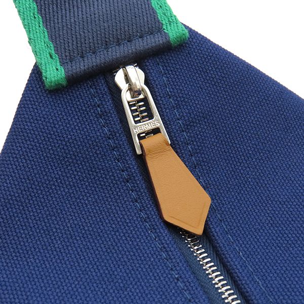 Hermes Pouch Brid a Black PM Toile Ash Marine Silver Hardware Never Used