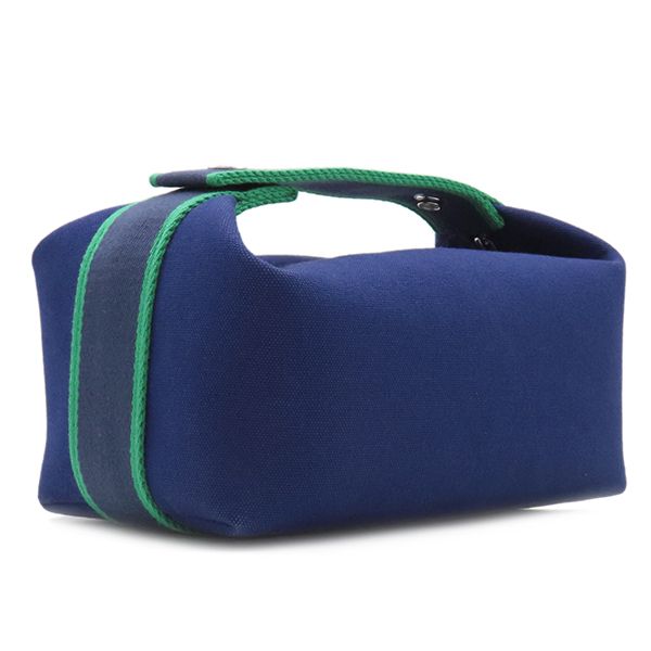 Hermes Pouch Brid a Black PM Toile Ash Marine Silver Hardware Never Used