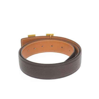 Hermes Constance H Buckle Belt Leather 85 □I Engraved 2005 Dark Brown