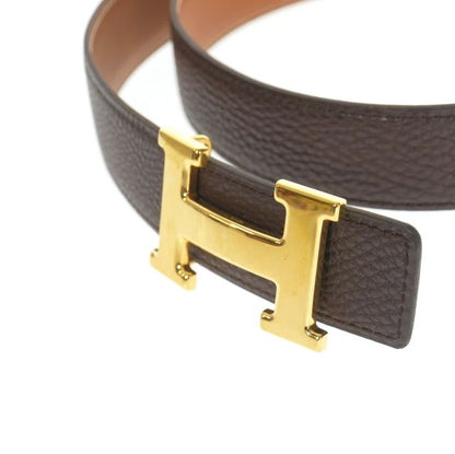 Hermes Constance H Buckle Belt Leather 85 □I Engraved 2005 Dark Brown