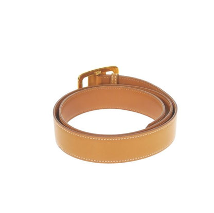Hermes Margiela Period Buckle Belt Leather 85 □D Engraved 2000 Gold Hardware