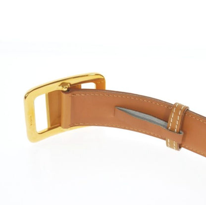 Hermes Margiela Period Buckle Belt Leather 85 □D Engraved 2000 Gold Hardware