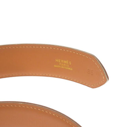 Hermes Margiela Period Buckle Belt Leather 85 □D Engraved 2000 Gold Hardware