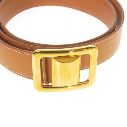 Hermes Margiela Period Buckle Belt Leather 85 □D Engraved 2000 Gold Hardware